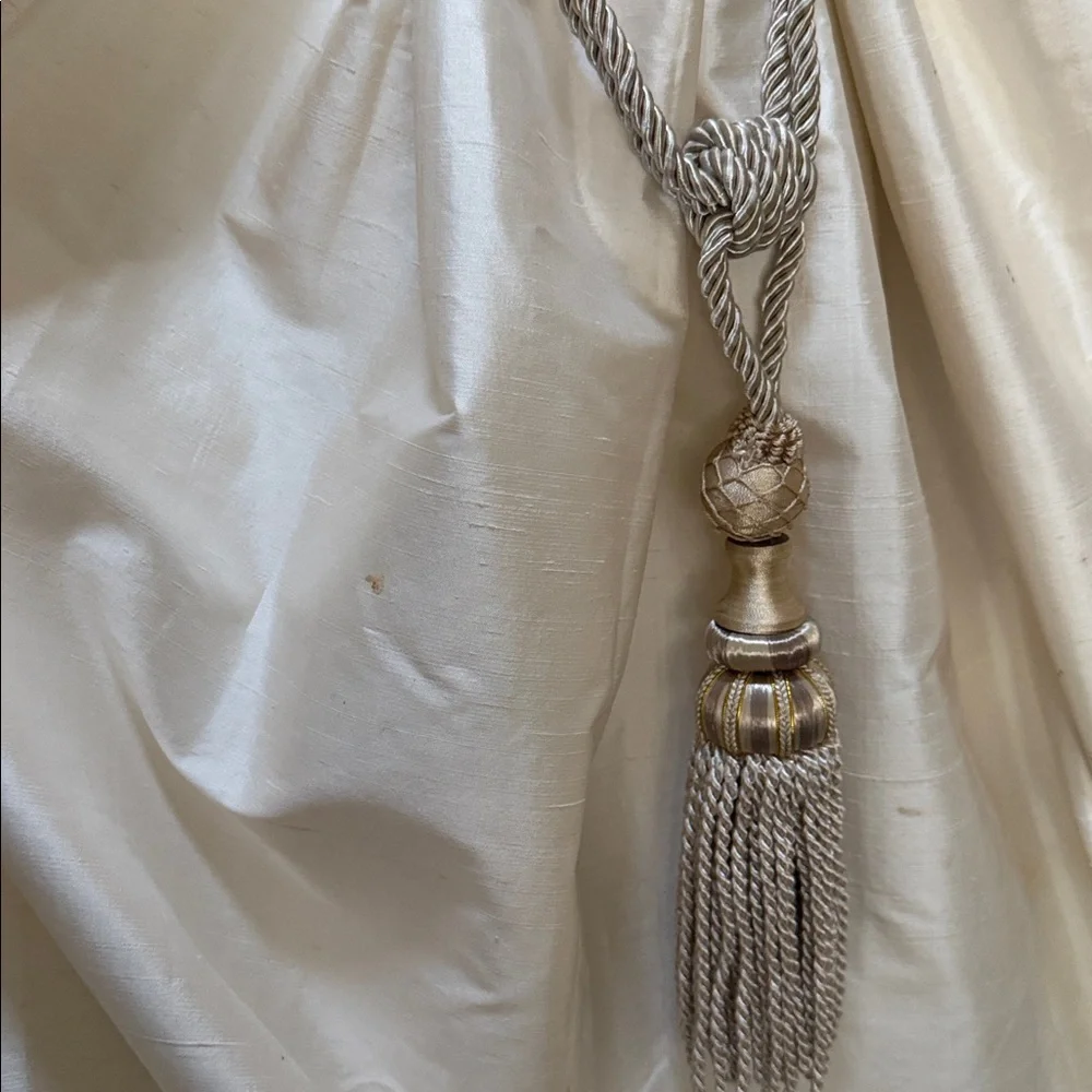 Elegant Rayon cream rope Tassel Curtain Drapery TIE BACKS  4 total